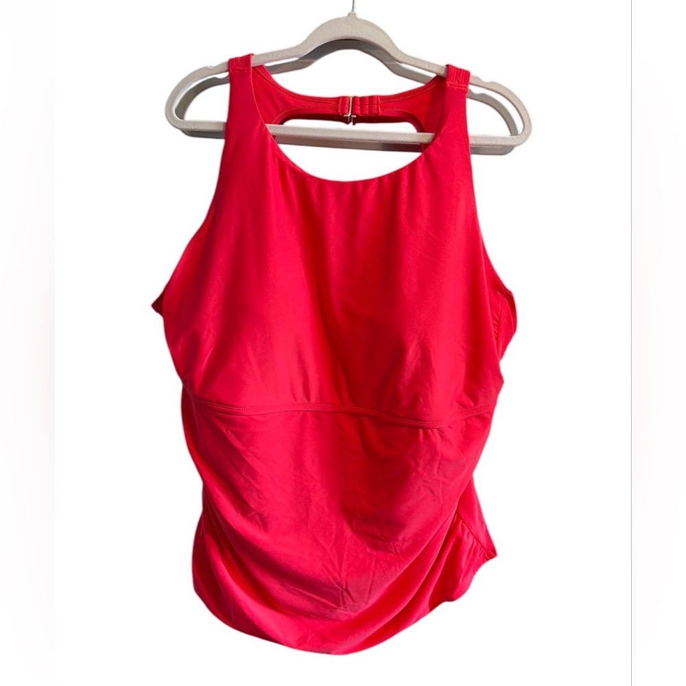 Shade & Shore NWT Women’s Vibrant Coral-Pink Tankini Swim Top Size 2X (20-22)